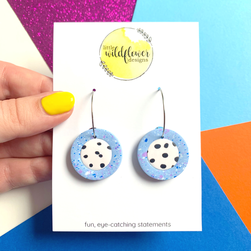 Speckled Spots Mini Circle Hoops